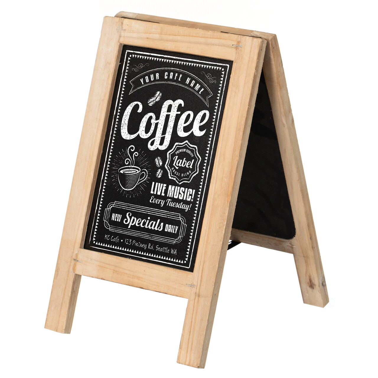 Vintiquewise Wooden A-Frame Chalkboard Sign Double-Sided Menu Board Easel for Restaurant Cafe Bar Coffee Shop Bakery Wedding Party Home Business Kitchen Countertop & Tabletop Display